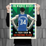 Phenom Gallery Milwaukee Bucks City Edition 18" x 24" Deluxe Framed Serigraph