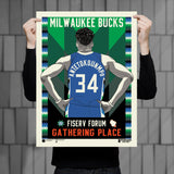Phenom Gallery Milwaukee Bucks City Edition 18" x 24" Deluxe Framed Serigraph