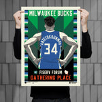Phenom Gallery Milwaukee Bucks City Edition 18" x 24" Serigraph