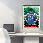 Phenom Gallery Milwaukee Bucks City Edition 18" x 24" Deluxe Framed Serigraph