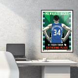 Phenom Gallery Milwaukee Bucks City Edition 18" x 24" Deluxe Framed Serigraph
