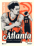 Phenom Gallery Atlanta Hawks Trae Young City Edition 18" x 24" Deluxe Framed Serigraph