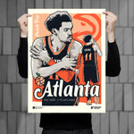 Phenom Gallery Atlanta Hawks Trae Young City Edition 18" x 24" Deluxe Framed Serigraph
