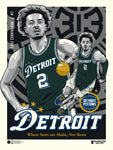 Phenom Gallery Detroit Pistons Cade Cunningham City Edition 18" x 24" Deluxe Framed Serigraph