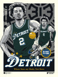 Phenom Gallery Detroit Pistons Cade Cunningham City Edition 18" x 24" Deluxe Framed Serigraph