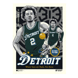 Phenom Gallery Detroit Pistons Cade Cunningham City Edition 18" x 24" Deluxe Framed Serigraph