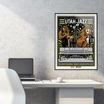 Phenom Gallery Utah Jazz Uniform Band Concept 18" x 24" Deluxe Framed Serigraph