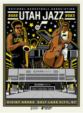 Phenom Gallery Utah Jazz Uniform Band Concept 18" x 24" Deluxe Framed Serigraph