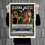 Phenom Gallery Utah Jazz Uniform Band Concept 18" x 24" Deluxe Framed Serigraph