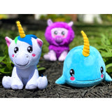 Bleacher Creatures Kuricha Sitting Plush Bundle-Series One-Unicorn, Narwhal and Llama