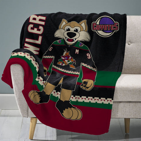 Sleep Squad Arizona Coyotes Howler Mascot 60” x 80” Raschel Plush Blanket