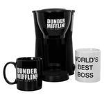 Uncanny Brands The Office Single Cup Coffee Maker Gift Set with 2 Mugs