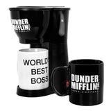 Uncanny Brands The Office Single Cup Coffee Maker Gift Set with 2 Mugs