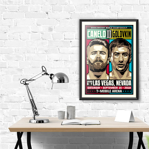 Phenom Gallery Canelo vs GGG 2 Middleweight Championship 18" x 24" Deluxe Framed Serigraph
