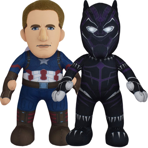 Bleacher Creatures Marvel Plush Figure Bundle: Captain America & Black Panther Figures