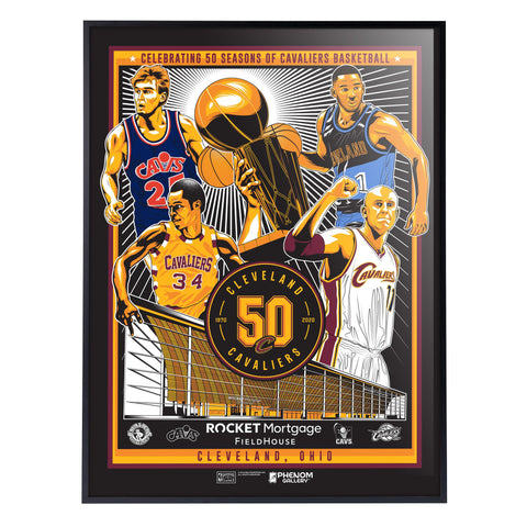 Phenom Gallery Cleveland Cavaliers 50th Anniversary 18" x 24" Deluxe Framed Serigraph