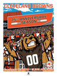 Phenom Gallery Cleveland Browns 75th Anniversary 18" x 24" Serigraph