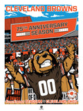 Phenom Gallery Cleveland Browns 75th Anniversary 18" x 24" Serigraph