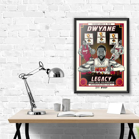 Phenom Gallery Miami Heat Dwyane Wade Legacy - Last Game Framed Serigraph (Printer Proof)