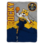 Sleep Squad Denver Nuggets Rocky Mascot 60” x 80” Raschel Plush Blanket