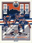 Phenom Gallery Edmonton Oilers 40th Anniversary 2 of 4 Framed Serigraph Print