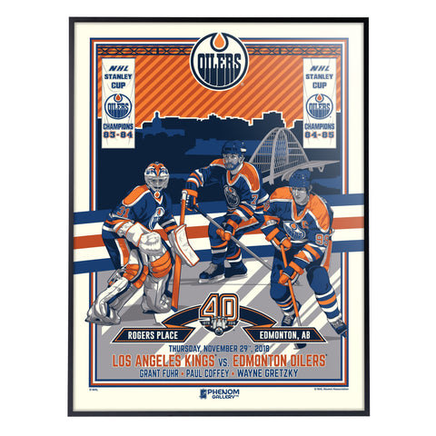 Phenom Gallery Edmonton Oilers 40th Anniversary 1 of 4 Deluxe Framed Serigraph Print