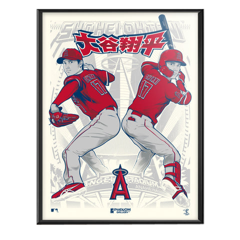 Phenom Gallery LA Angels Shohei Ohtani 18" x 24" Deluxe Frame Serigraph Print