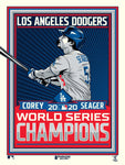 Phenom Gallery Los Angeles Dodgers Corey Seager 2020 World Series Champs Print