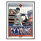 Phenom Gallery New York Mets Jacob DeGrom Back To Back Cy Young 18" x 24" Serigraph
