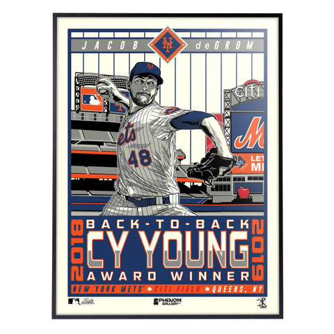 Phenom Gallery New York Mets Jacob DeGrom Cy Young Deluxe Framed Serigraph Print