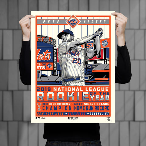 Phenom Gallery New York Mets Pete Alonso 2019 Rookie of the Year 18" x 24" Serigraph