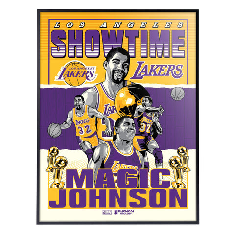 Phenom Gallery Los Angeles Lakers "Showtime" Magic Johnson Deluxe Framed Serigraph Print