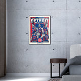 Phenom Gallery Detroit Pistons Back To Back Champions 18" x 24" Deluxe Framed Serigraph