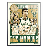 Phenom Gallery Milwaukee Bucks 2021 NBA Championship 18" x 24"Deluxe Framed Serigraph