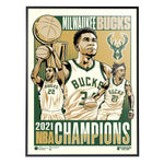 Phenom Gallery Milwaukee Bucks 2021 NBA Championship 18" x 24" Serigraph