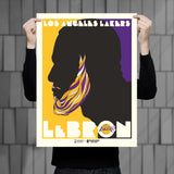 Phenom Gallery Los Angeles Lakers LeBron James Pushglass Inspired 18" x 24" Serigraph