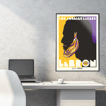 Phenom Gallery Los Angeles Lakers LeBron James Pushglass Inspired 18" x 24" Serigraph