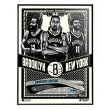 Phenom Gallery Brooklyn Nets Big 3 Limited Edition Framed Serigraph Print (Printer Proof)