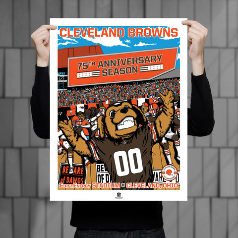 Phenom Gallery Cleveland Browns 75th Anniversary 18" x 24" Serigraph