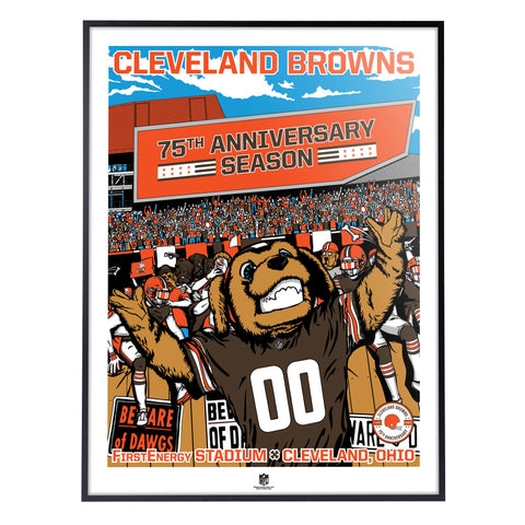 Phenom Gallery Cleveland Browns 75th Anniversary 18" x 24" Deluxe Framed Serigraph
