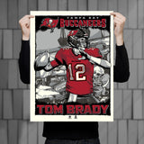 Phenom Gallery Tampa Bay Buccaneers Tom Brady 18" x 24" Deluxe Framed Serigraph