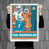 Phenom Gallery Miami Dolphins Tua Tagovailoa 18" x 24" Serigraph