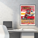 Phenom Gallery Kansas City Chiefs SB LIV Champions Tyreek Hill 18" x 24" Deluxe Framed Serigraph