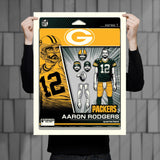 Phenom Gallery Green Bay Packers Aaron Rodgers Action Figure 18" x 24" Deluxe Framed Serigraph