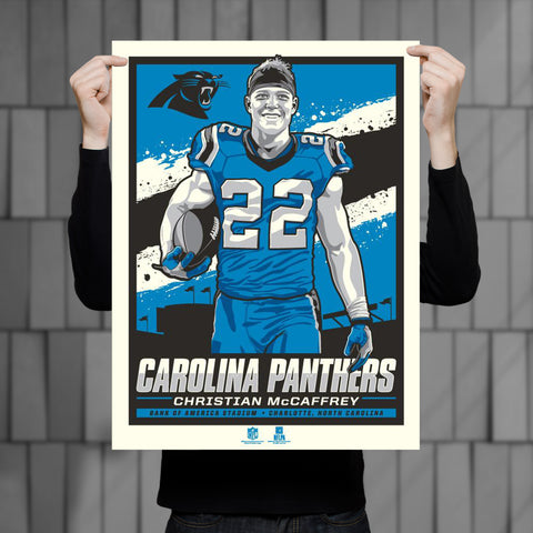 Phenom Gallery Carolina Panthers Christian McCaffrey 18" x 24" Serigraph