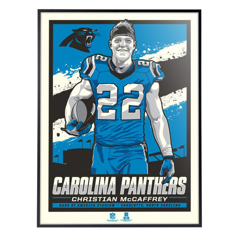 Phenom Gallery Carolina Panthers Christian McCaffrey 18" x 24" Deluxe Framed Serigraph