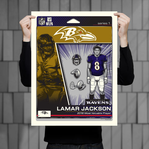 Phenom Gallery Baltimore Ravens Lamar Jackson Action Figure Serigraph
