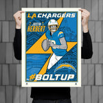 Phenom Gallery Los Angeles Chargers Justin Herbert 18" x 24" Serigraph