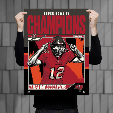 Phenom Gallery Tampa Bay Buccaneers Super Bowl LV Tom Brady Champs 18"x 24" Serigraph