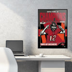 Phenom Gallery Tampa Bay Buccaneers Super Bowl LV Champs Tom Brady 18" x 24" Deluxe Framed Serigraph
